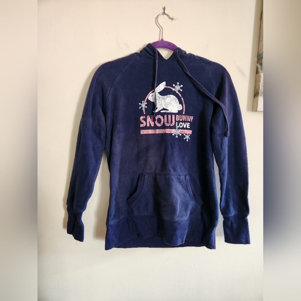 Snow Bunny Hoodie Medium Navy Blue